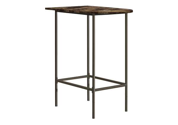 English Elm Home Bar Table - Contemporary 36" Pub Height Design With Brown Marble-Look Top & Metal Legs B2710P219005