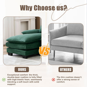 English Elm United We Win U Shaped Cloud Couch - 110" Modular Sectional Sofa With Memory Foam & Storage Pockets W1568S00216-GIGA