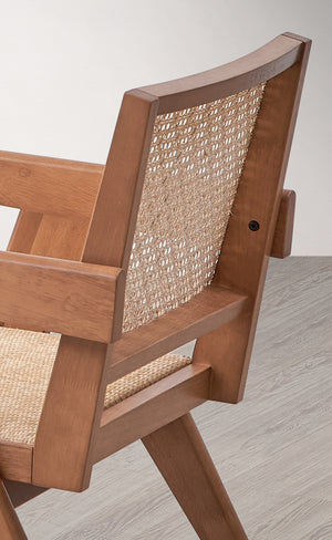 English Elm Velentina Rattan Accent Chair Natural Finish - Breathable Cushion, Lightweight Frame, Rustic-Modern Charm B2726P256306