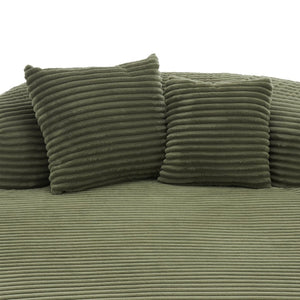English Elm Swivel Barrel Accent Chair Chenille Tufted Round Club Seat for Living Room Lounge Green N719S002370F