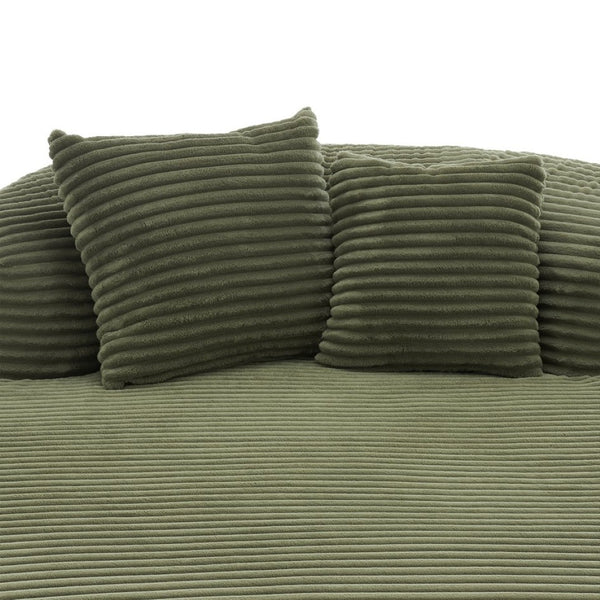 English Elm Swivel Barrel Accent Chair Chenille Tufted Round Club Seat for Living Room Lounge Green N719S002370F