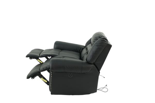 English Elm Plush Power Reclining Loveseat Bonded Leather Nailhead Trim Usb Port Seating B011P467627