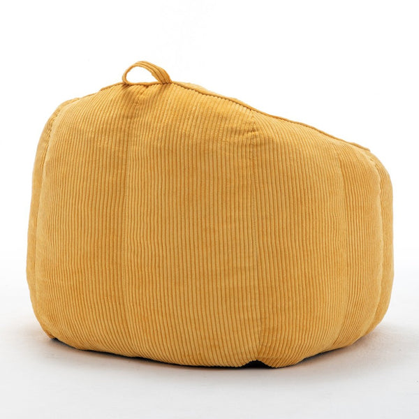 English Elm Giant Corduroy Bean Bag with Armrests Shredded Foam Lounge Chair for Living Room Yellow W2200P442626