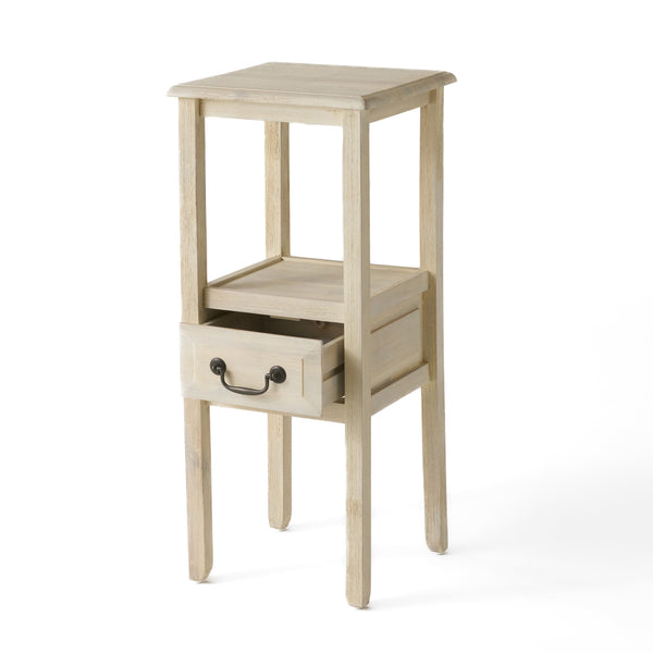 English Elm Christopher Knight Home® - End Table - Elegant Cream-White Solid Rubber Wood Design For Modern & Classic Home Décor Needs N771P269295Y