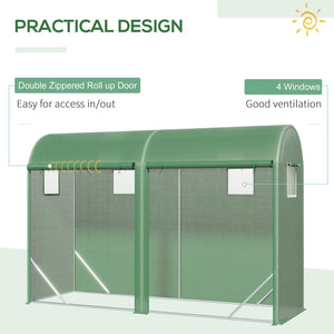 English Elm Greenhouse,walk-in Lean-to Steel Frame Garden Shelter with Mesh Vents and Uv Pe Cover T3971P422248