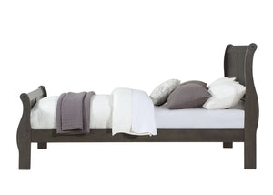 English Elm Louis Philippe Eastern King Sleigh Bed In Dark Gray - Sleek Design, Durable Build, Elegant Style B2726S00141