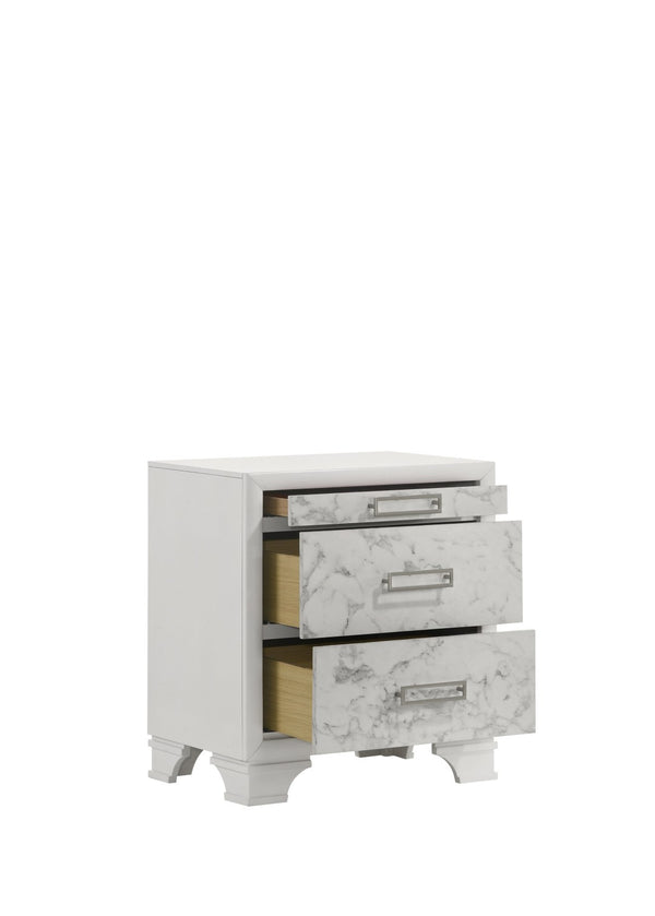 English Elm Soul Modern 5Pc Queen Bedroom Set With Usb Ports, Bluetooth Speakers & Elegant Marble Accents B009S01614-GIGA