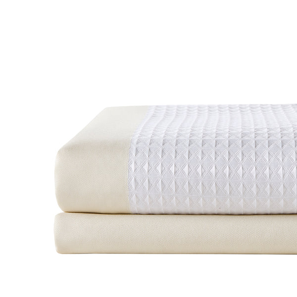 JLA Home Madison Park - Shower textured waffle curtain with heathered stripe and 3M Scotchgard for spa-like, water-resistant style 72 L x 108 W x 0.13H MP70-8563