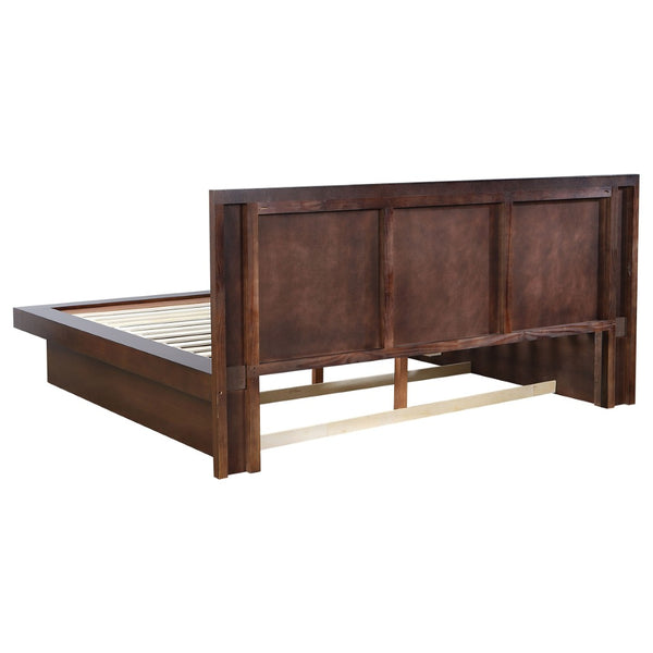 English Elm Piero Wire-brushed Oak Veneer Queen Bedroom Set with Louvered Panels Coastal Style B062S00739