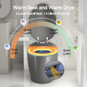 English Elm Unique Smart One Piece Toilet with Bidet Foot Sensor Auto Lid Warm Dryer Night Light W3133P384914