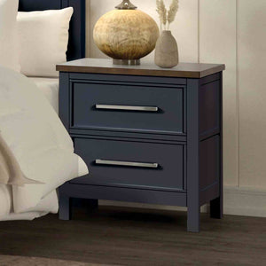 English Elm Contemporary Glam Nightstand Glossy White Lacquer Chrome Legs Dovetail Drawer Bedroom Blue,Dark Brown B2741P435883