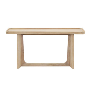 English Elm Farmhouse Console Table Tray Top Trestle Base Distressed Wood Entryway Sofa Natural N760P359387N