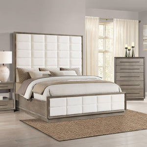 English Elm Prescott Transitional Taupe Oak 8-Drawer Dresser with Asymmetric Centerline, Extra-Long Bar Pulls B062P376000