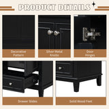 English Elm 30" Bathroom Vanity Without Sink, Base Only, Multi-Functional Bathroom Cabinet With Doors and Drawer, Solid Frame and Mdf Board, Black