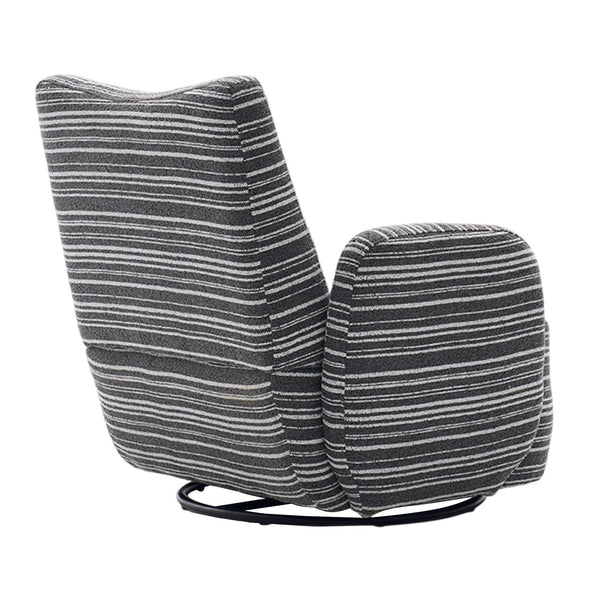 English Elm Modern Boucle 360° Swivel Leisure Chair with High‑Resilience Sponge, Supportive Curve, 550lb Capacity Dark Gray W395P355513