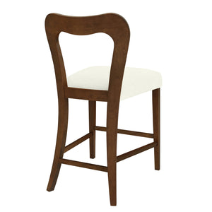 English Elm Christopher Knight Home® - Counter Stool with Curved Ergonomic Back, Solid Rubberwood Frame and Plush Upholstered Seat for Comfort Beige,Walnut N771P254008T