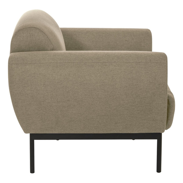 OSP Home Furnishings Delta Commercial Armchair with Sinuous Spring Seat and Black Metal Legs for Lobbies Armchair Taupe DTL51-K063