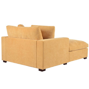 English Elm Mirod Oversized Chaise Lounge with Birch Legs Pillow Back Polyester Upholstered Seating Yellow N760P196662Y