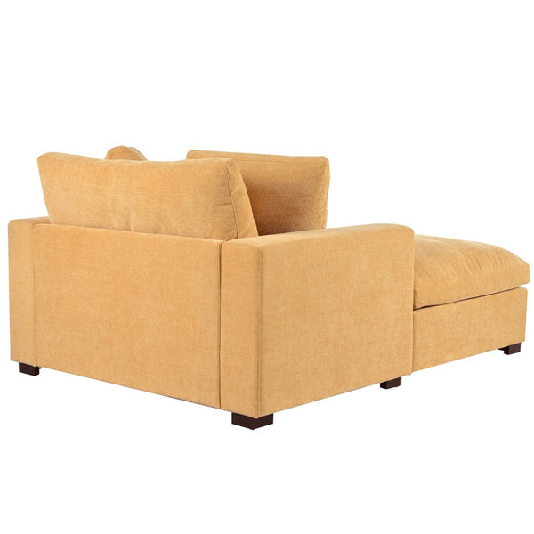English Elm Mirod Oversized Chaise Lounge with Birch Legs Pillow Back Polyester Upholstered Seating Yellow N760P196662Y