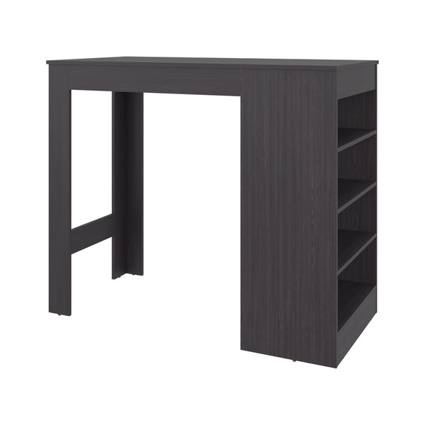English Elm Luna Modern Kitchen Island with Open Shelves Wenge — Compact Scratch-Resistant Prep Table 47.2" B128P361105