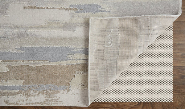 Feizy Rugs Vancouver Abstract Distressed Area Rug - Durable Polypropylene Blend For Contemporary Living Spaces Ivory,Tan,Brown Polypropylene,Polyester Vnr39fefivy000f00