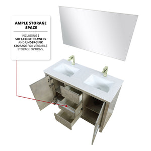 English Elm Rustic Acacia Double Bath Vanity With Cultured Marble Top, Brushed Nickel Faucet & Elegant Mirror Set B2731S01710-GIGA