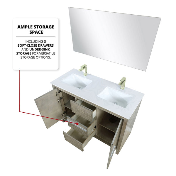 English Elm Rustic Acacia Double Bath Vanity With Cultured Marble Top, Brushed Nickel Faucet & Elegant Mirror Set B2731S01710-GIGA