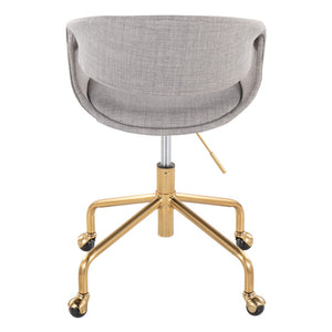 English Elm Task Chair with Chrome Five Star Base Grey Fabric Seat for Modern Home Office Use B202P474179