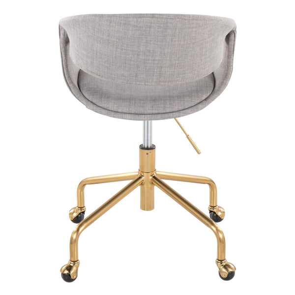 English Elm Task Chair with Chrome Five Star Base Grey Fabric Seat for Modern Home Office Use B202P474179