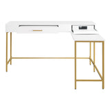 OSP Home Furnishings Modern Life Desk in White White