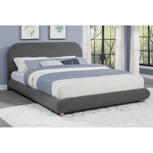 English Elm Contemporary Plush Upholstered Two-Tone Platform Twin Bed with Padded Headboard and Footboard, Sturdy Modern Frame Gray 85.5 L x 12.5 W x 7.5 H B011S01860