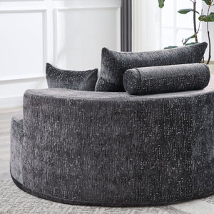 English Elm 55'l Chenille Sleeper Accent Chair Fluffy Cloud Design for Bedroom or Lounge W834P431155