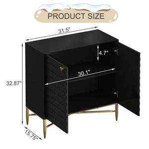 English Elm Modern Tapered Leg 7-Drawer Freestanding Cabinet with Gold Pulls and Heavy-Duty 120lb Drawers for Storage Black 36.8 L x 18.5 W x 8.85 H T3609P352397