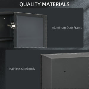 English Elm kleankin Stainless Steel Bathroom Mirror Cabinet with 3 Shelves, Space-Saving Wall-Mounted Storage Black W2225P173925