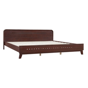 English Elm Christopher Knight Home® - Pine Solid Wood King Size Bed In Dark Walnut – Durable, Stylish, No Box Spring Needed, Easy Assembly N770P291026W_N770P291027W