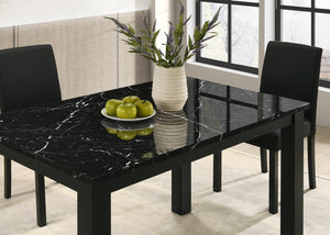 English Elm 1pc Sleek Faux Marble Rectangular Dining Table 47.2" x 29.5" x 30.1"H Modern Minimalist Finish B011P376980