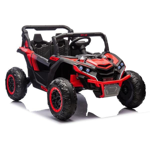 English Elm 24v Two Seat Kids Electric Utv with Parental Remote Suspension Off Road Ride On Red W1578P184803