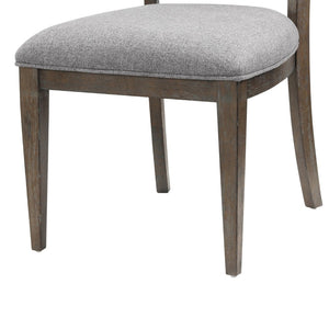 English Elm Koa Gray Polyester Upholstered Dining Chairs Ash Veneer Wood Frame Set of Two B056P416903