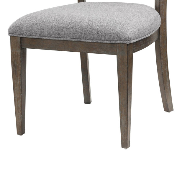 English Elm Koa Gray Polyester Upholstered Dining Chairs Ash Veneer Wood Frame Set of Two B056P416903