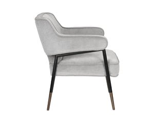 Sunpan DEROME Mid-Century Modern Lounge Chair in Polo Club Stone - Stylish, Durable, and Easy Care Seating 107315