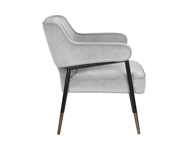 Sunpan DEROME Mid-Century Modern Lounge Chair in Polo Club Stone - Stylish, Durable, and Easy Care Seating 107315