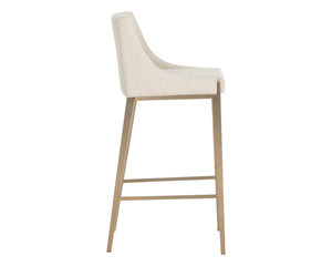 Sunpan DIONNE Barstool - Modern Design with Antique Brass Legs for Stylish Dining and Bar Areas Oatmeal 112415