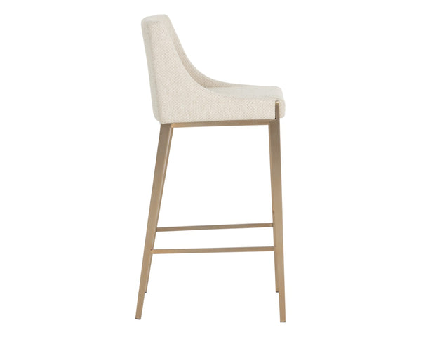 Sunpan DIONNE Barstool - Modern Design with Antique Brass Legs for Stylish Dining and Bar Areas Oatmeal 112415