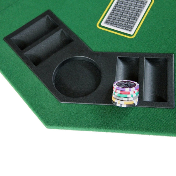 English Elm Ino Folding Octagon Felt Poker Tabletop for 8 Players with Cup Holders and Carry Case W2748P271360