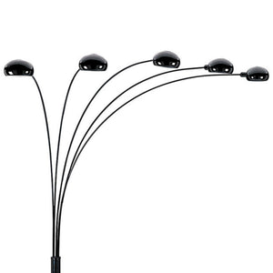 English Elm 84" Tall Metal Floor Lamp - Sleek Black Design With 5 Adjustable Arms For Modern Living Spaces B072116041