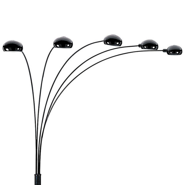 English Elm 84" Tall Metal Floor Lamp - Sleek Black Design With 5 Adjustable Arms For Modern Living Spaces B072116041
