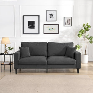 English Elm 74" Three Seat Sofa Hardwood Frame High Density Foam Upholstered Modern Living Room Dark Gray W311P221223