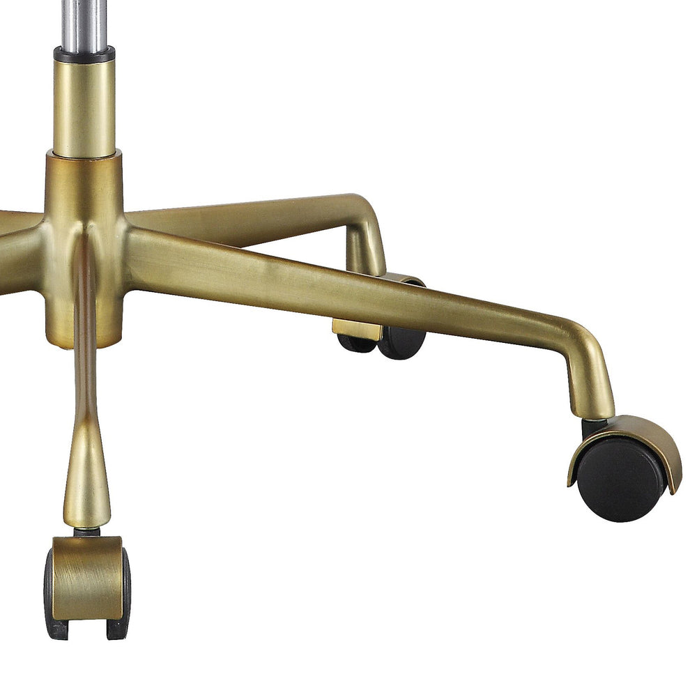 English Elm Damir Vintage White Top Grain Leather Office Chair - Tufted Bentwood Back, Swivel Lift, Casters B2726P256255