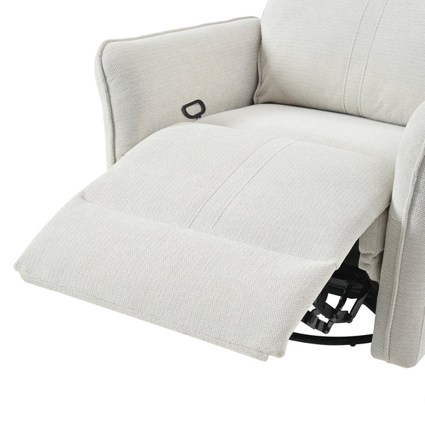 English Elm 360° Swivel Rocker Recliner Chair with Pull-Ring Recline, 360° Swivel, Rocking Comfort for Living Spaces Gray W1028S00049