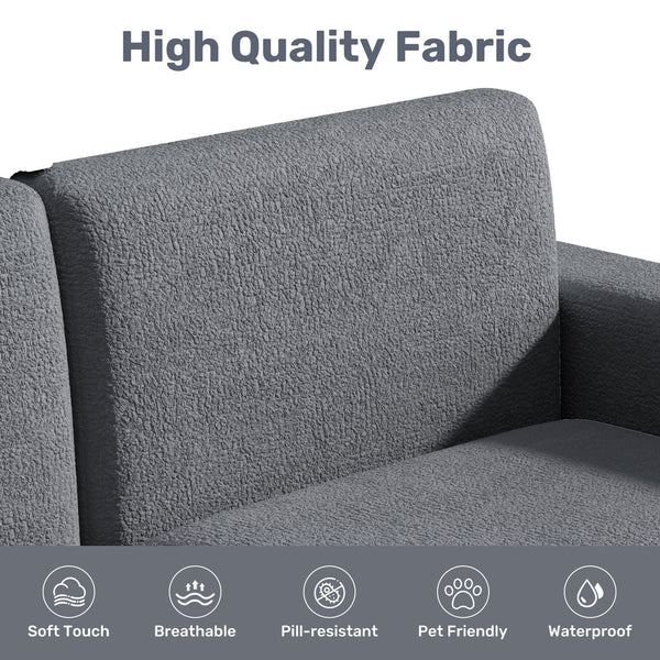 English Elm Pull Out Sofa Bed Full Size Sleeper Sofa with Memory Foam Dual-Layer Mattress, Space-Saving Loveseat DARK GREY W3795P357849